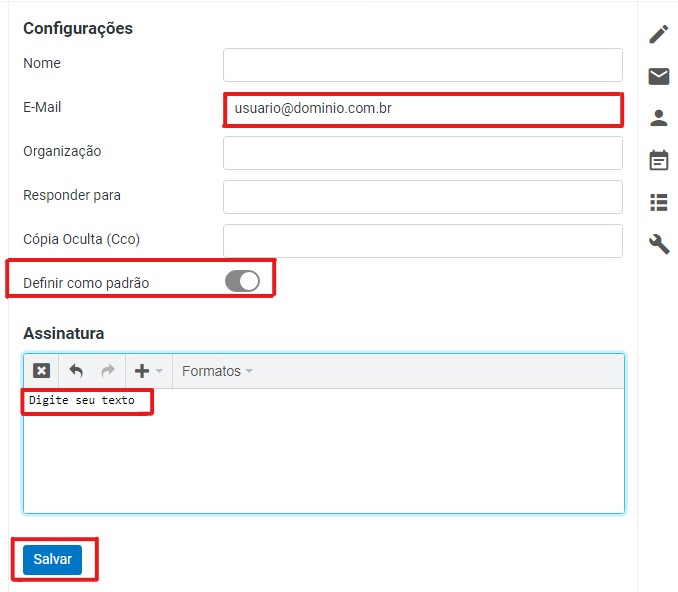 Configuração de assinaturas